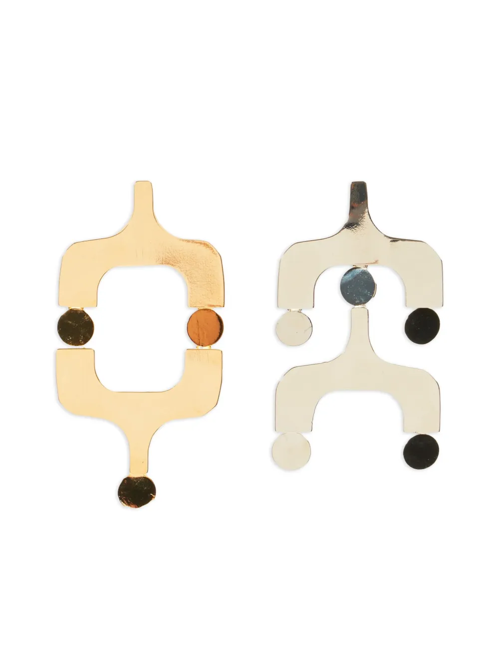 Osklen Dual-tone Geometric Earrings In Gold