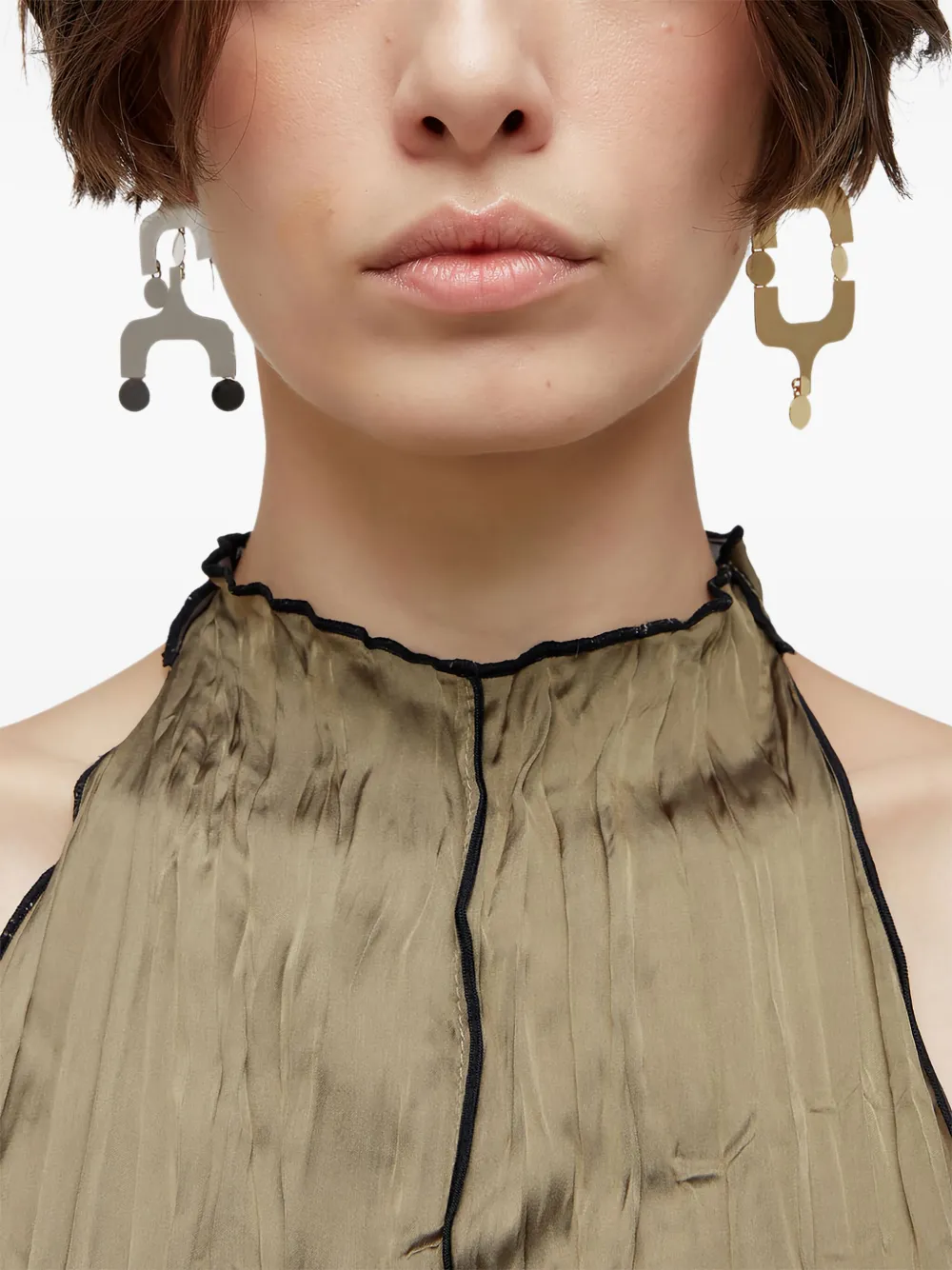 Osklen dual-tone geometric earrings | Gold | Image 1