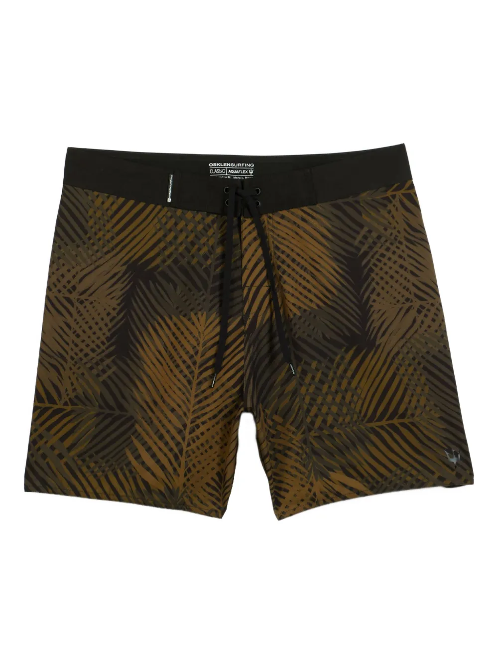 Osklen palm-tree print drawstring swim shorts | Brown | Image 1
