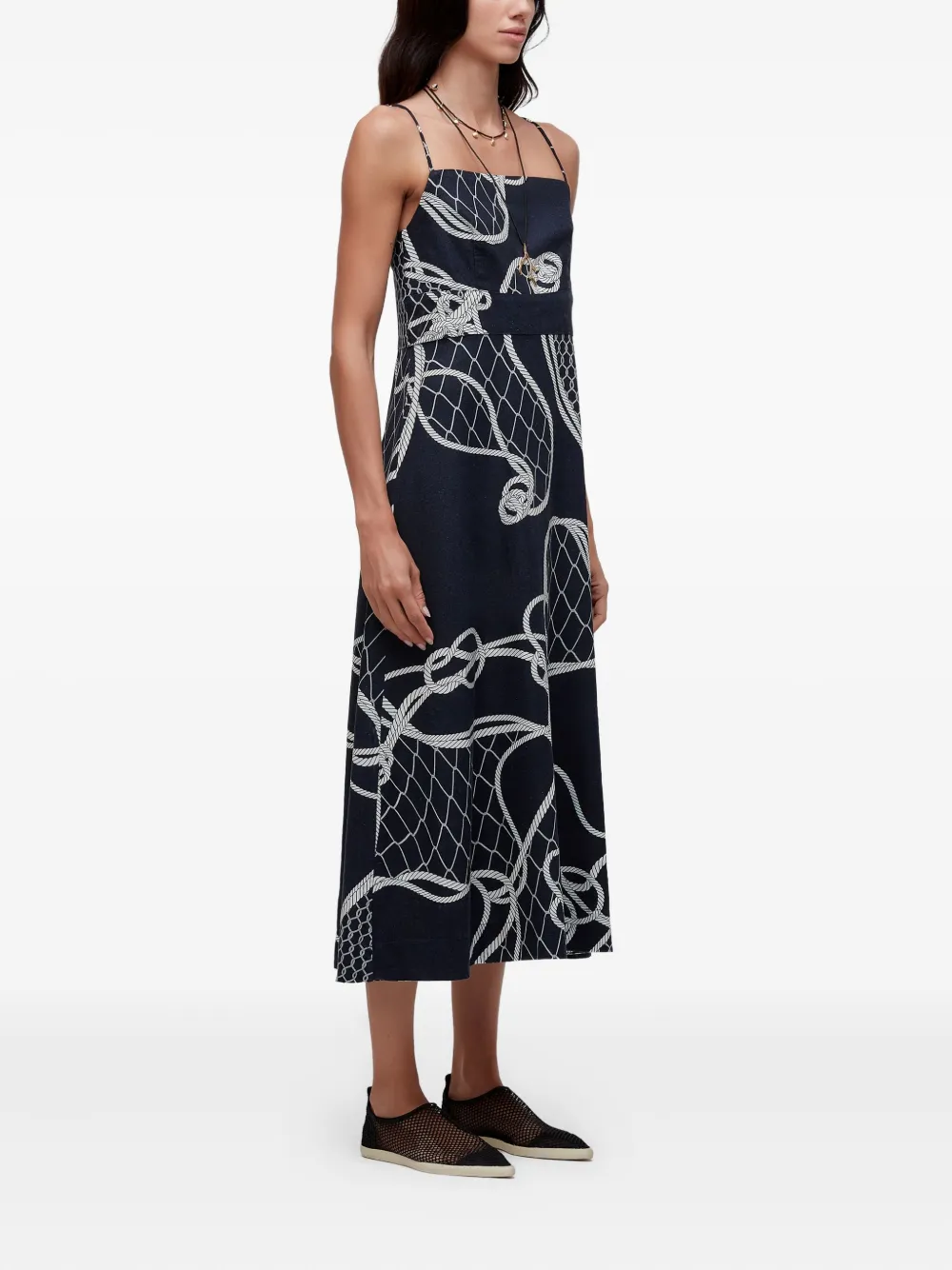Osklen Geknoopte jurk met touwprint Zwart