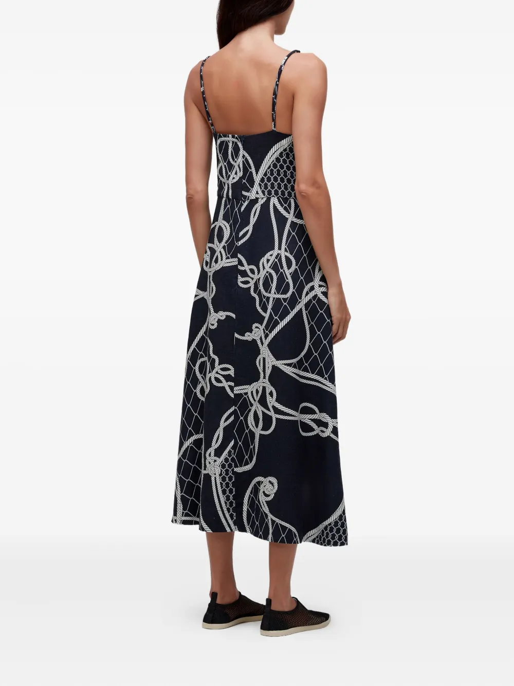 Osklen Geknoopte jurk met touwprint Zwart