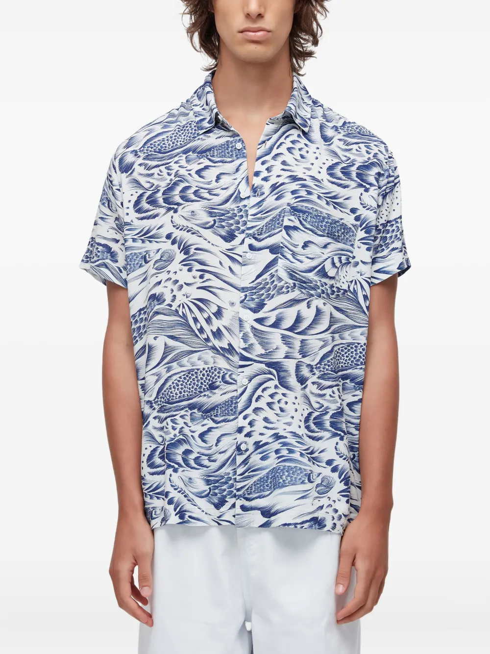 Osklen camisa manga corta con estampado gráfico | blanco | Image 1