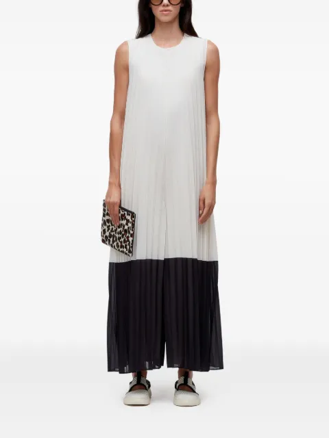 Osklen pleated sleeveless two-tone jumpsuit