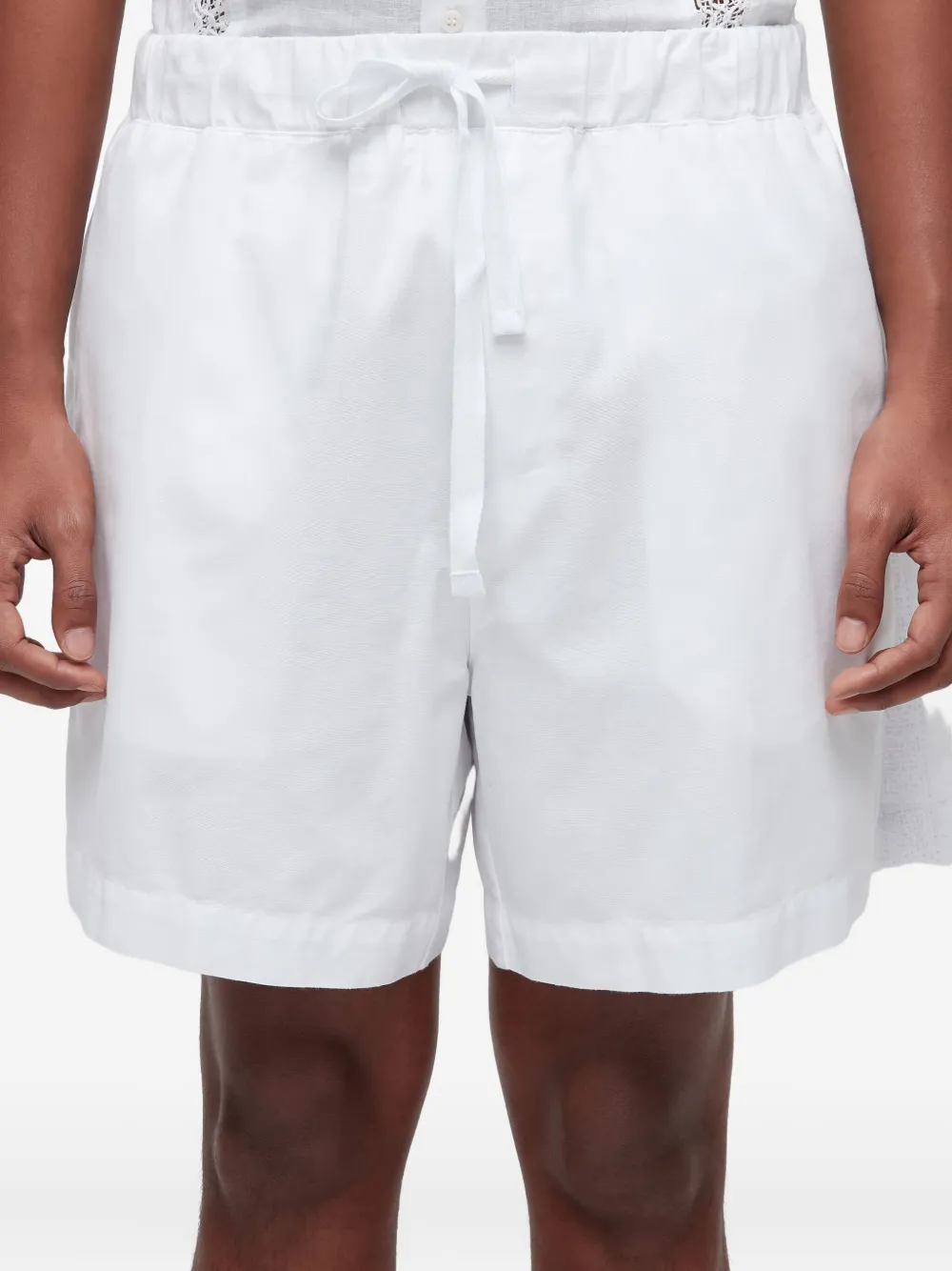 Osklen Pj Over Itacaré Lace-insert Linen Shorts In Gray