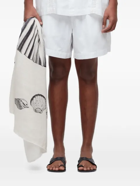 Osklen PJ Over Itacaré lace-insert linen shorts