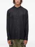 Osklen leaf-embroidered linen shirt - Black