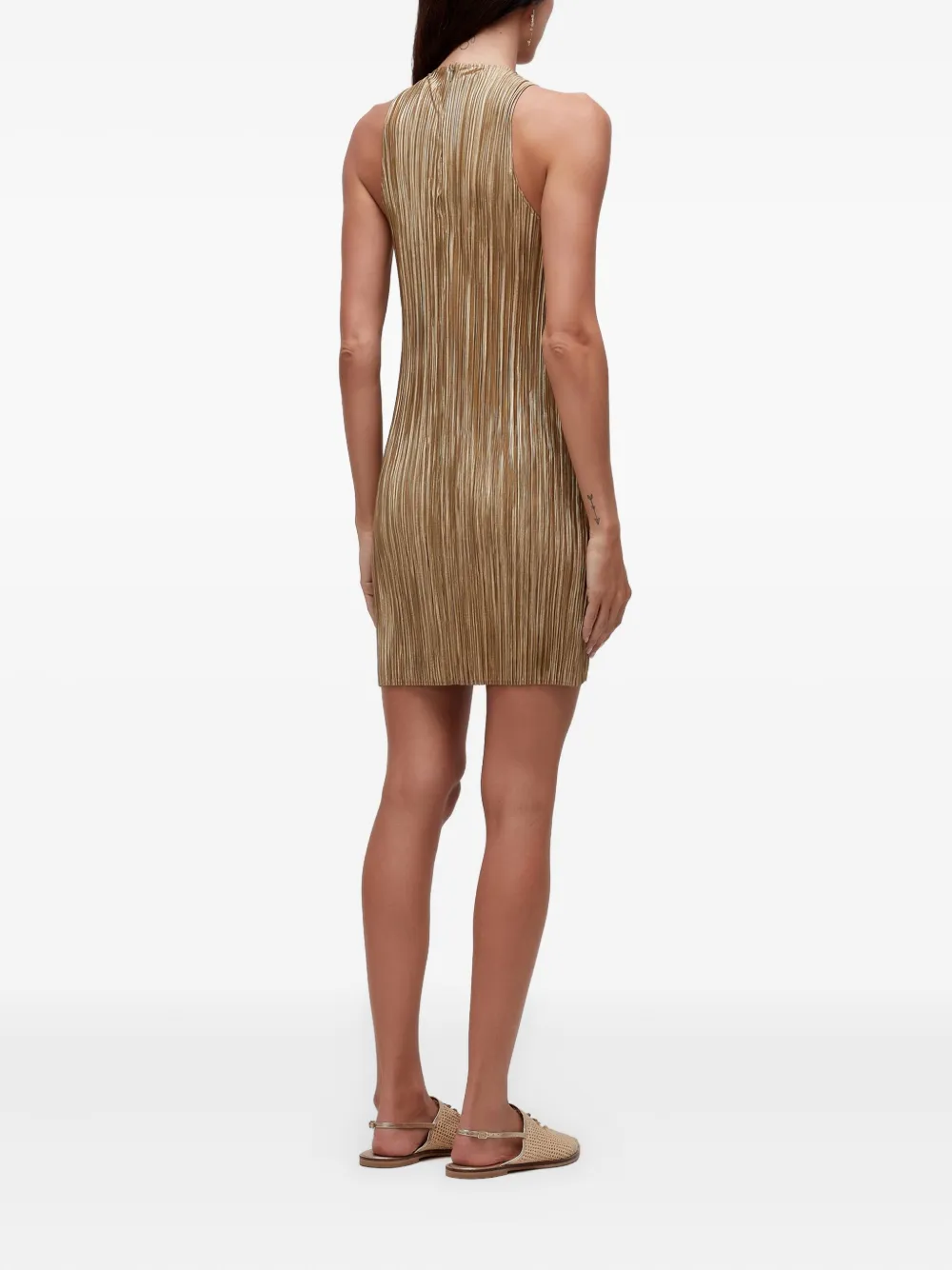  Osklen Plisse Mini Dress - Brown 