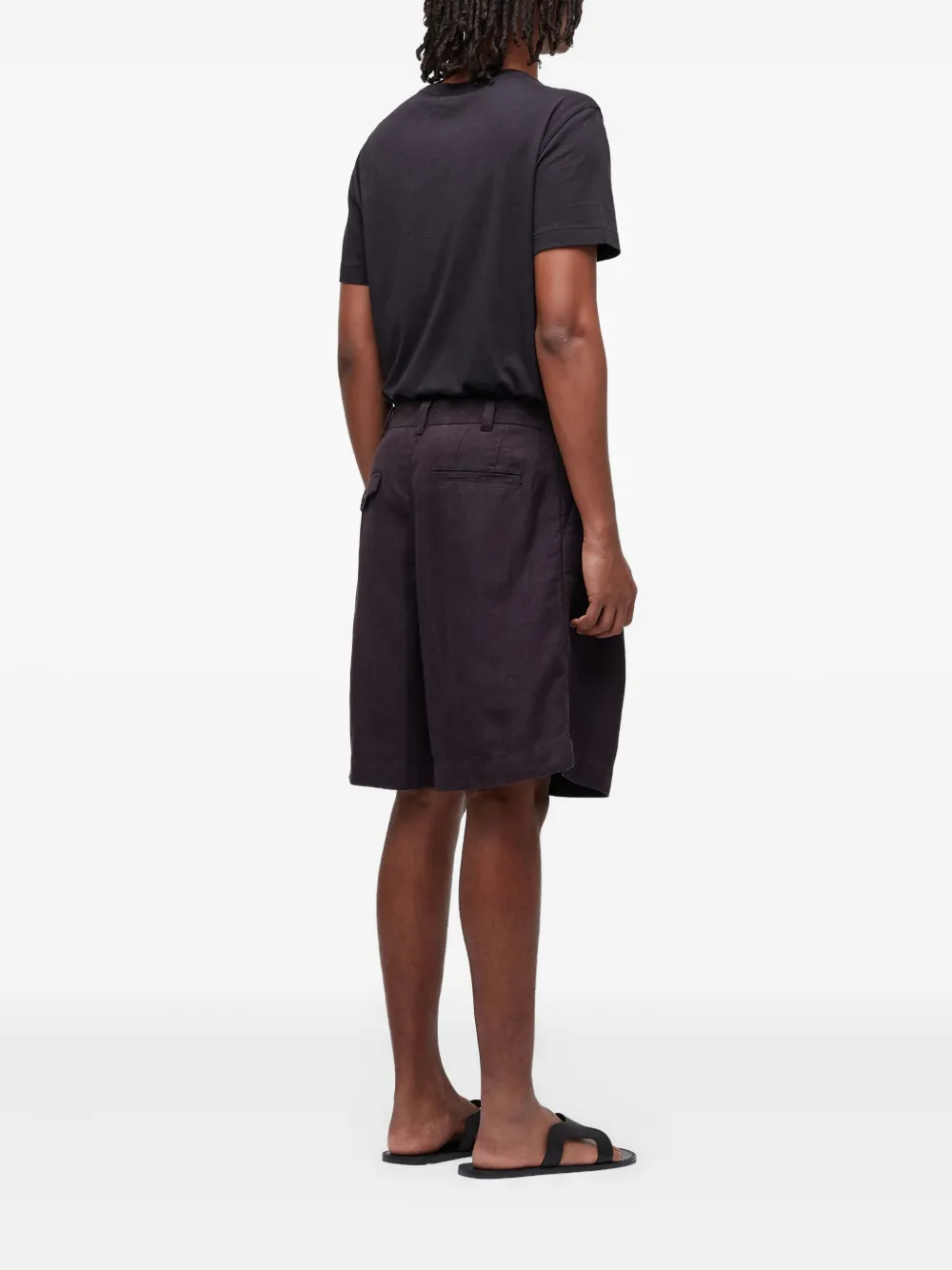 Osklen Pleated Linen Shorts In Black