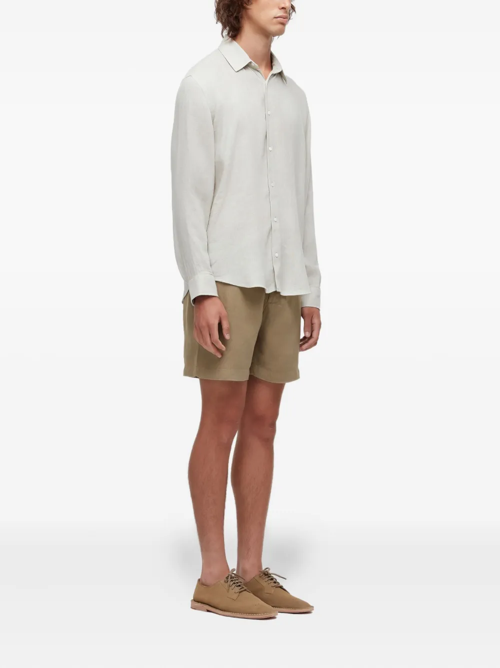 Osklen Linen Tailored Shorts In Transparent