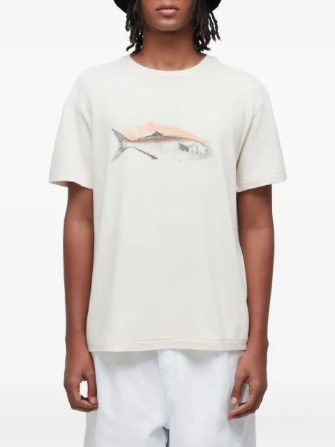 Osklen Camiseta Anchova de linho com estampa