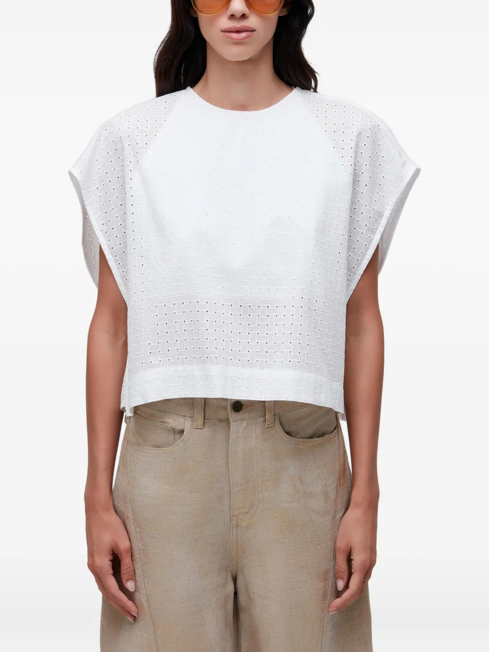 Osklen Eyelet-embroidered Top In White