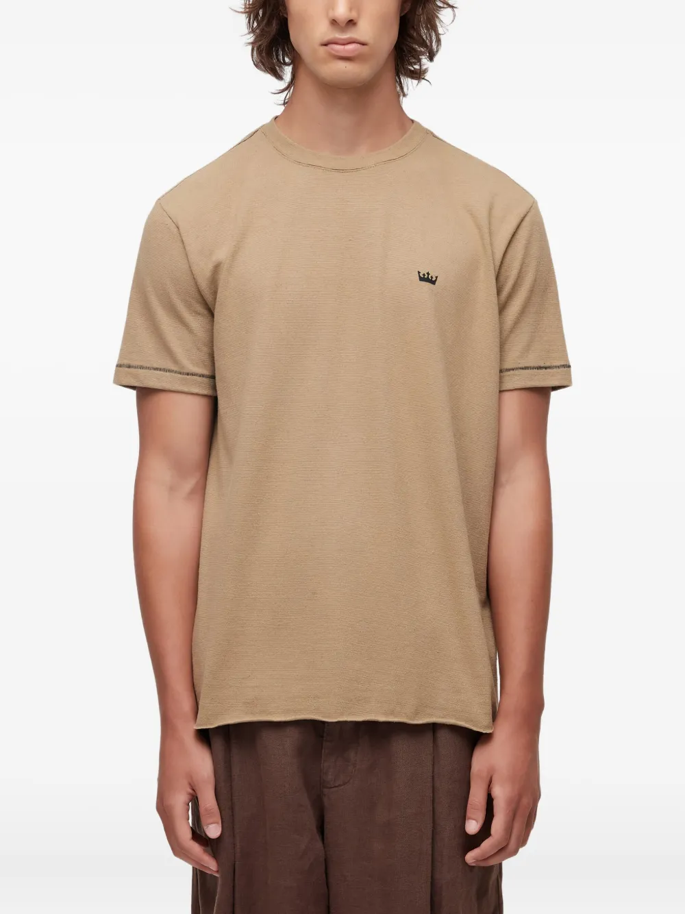 Osklen playera con costuras en contraste | marrón | Image 1