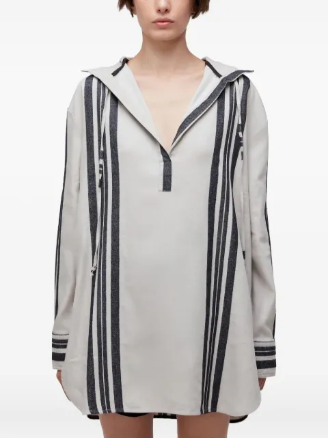 Osklen hooded striped shirt dress