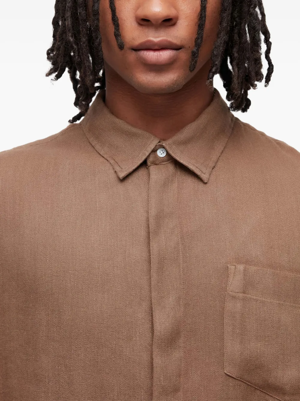 Osklen Mc Linen Short-sleeve Shirt In Brown
