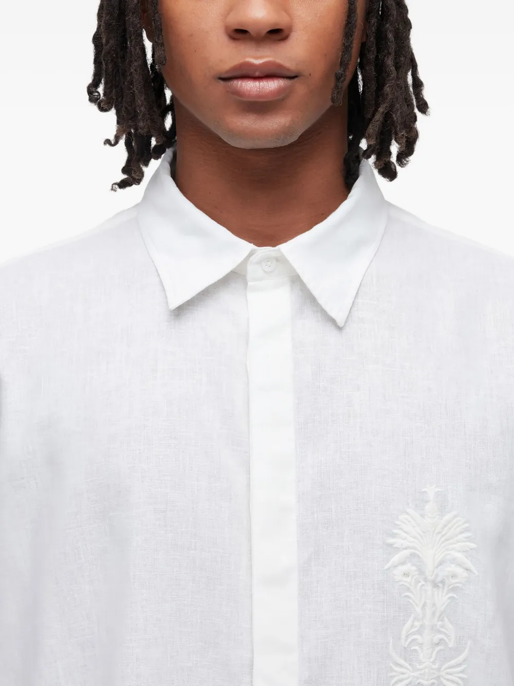 Osklen Embroidered Linen Shirt In White