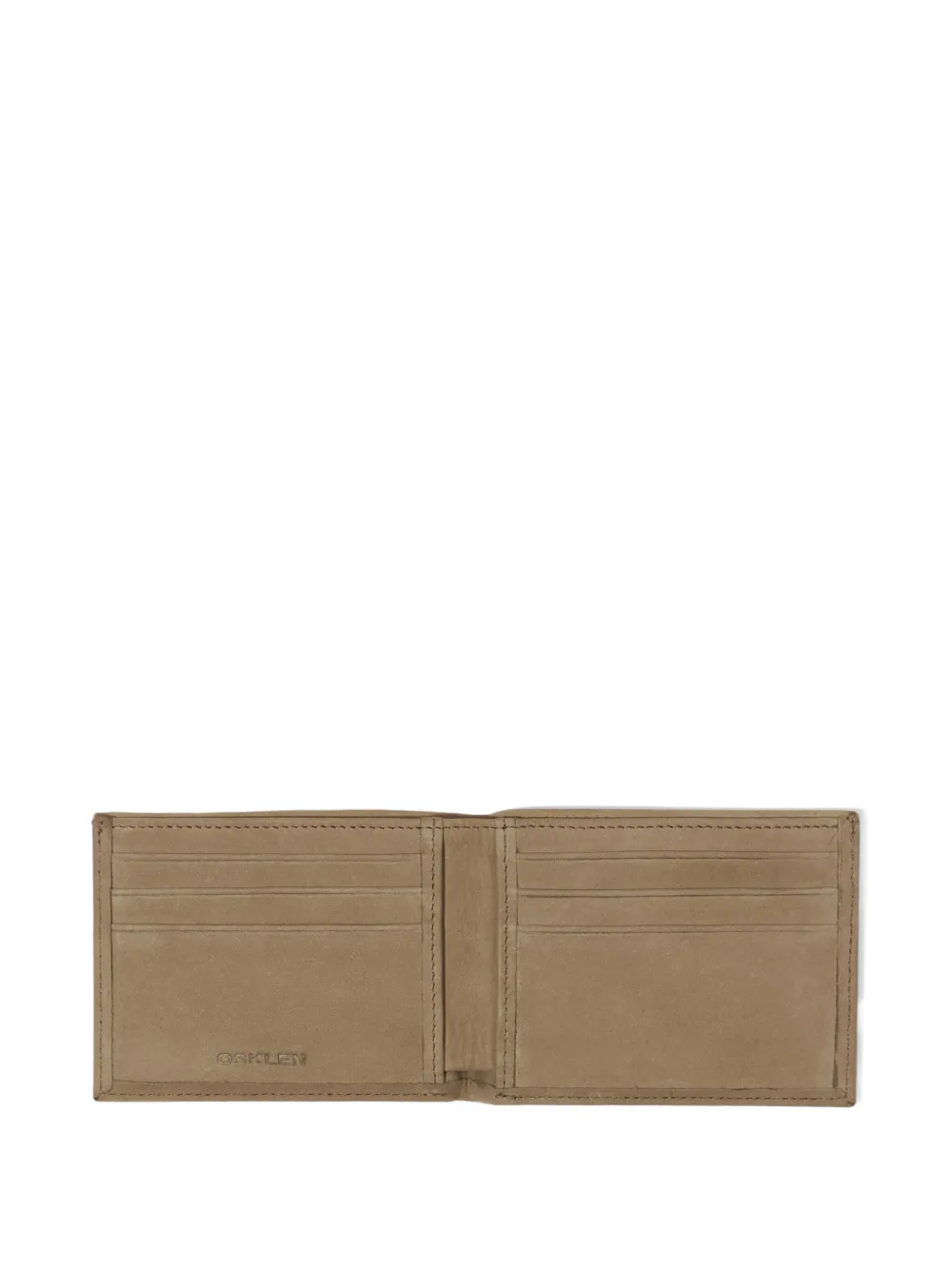 Osklen Debossed-logo Suede Wallet In Brown