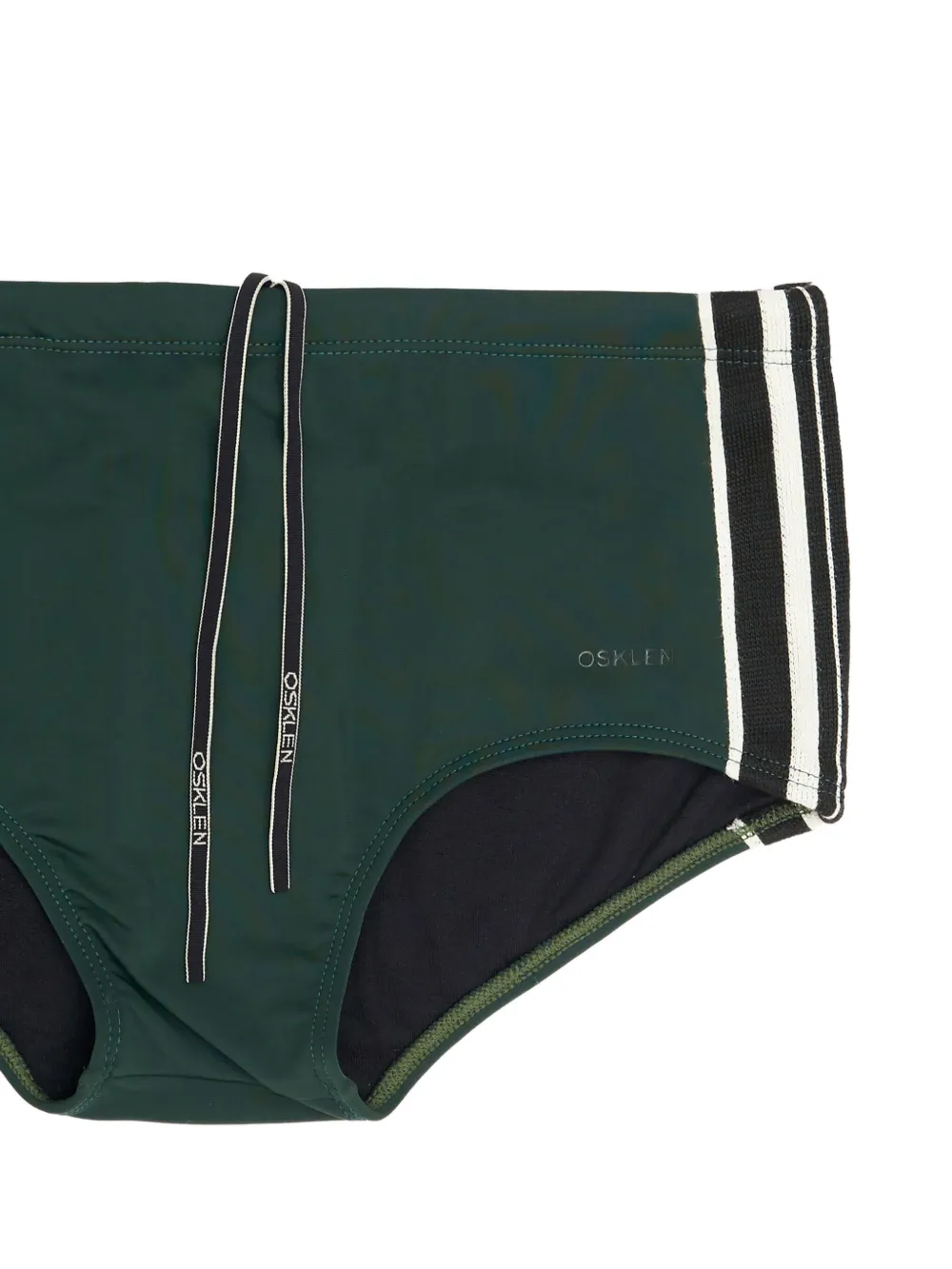 Osklen Stripe-detail Swim Briefs In Green