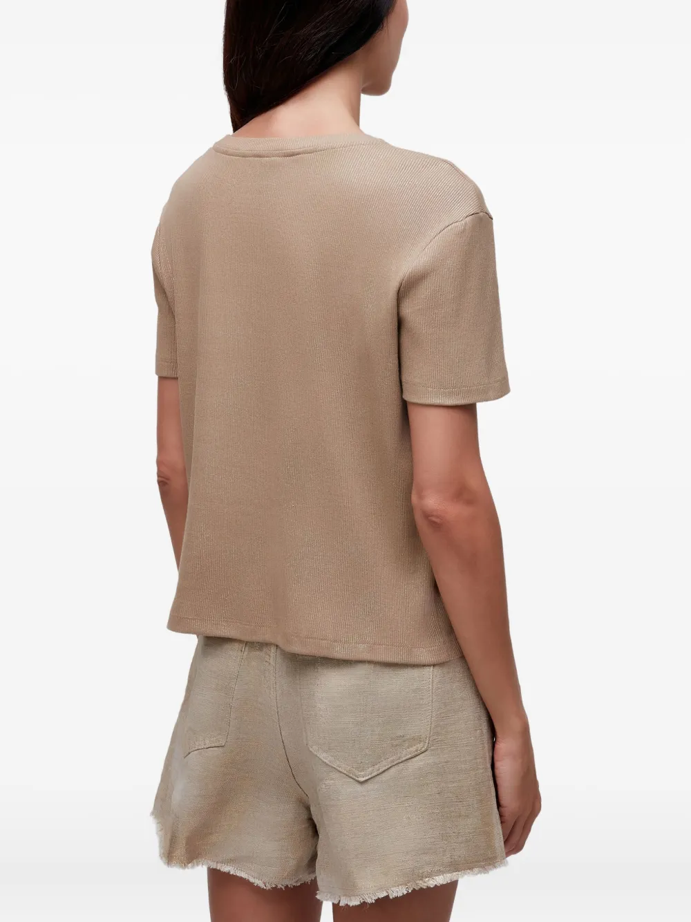 Osklen Metallic geribbeld T-shirt Bruin