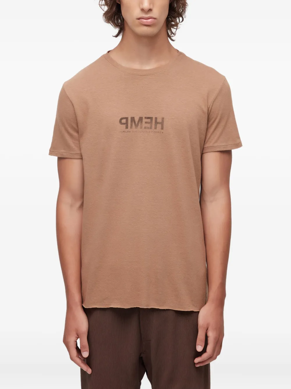 Osklen playera con cáñamo estampado | marrón | Image 1