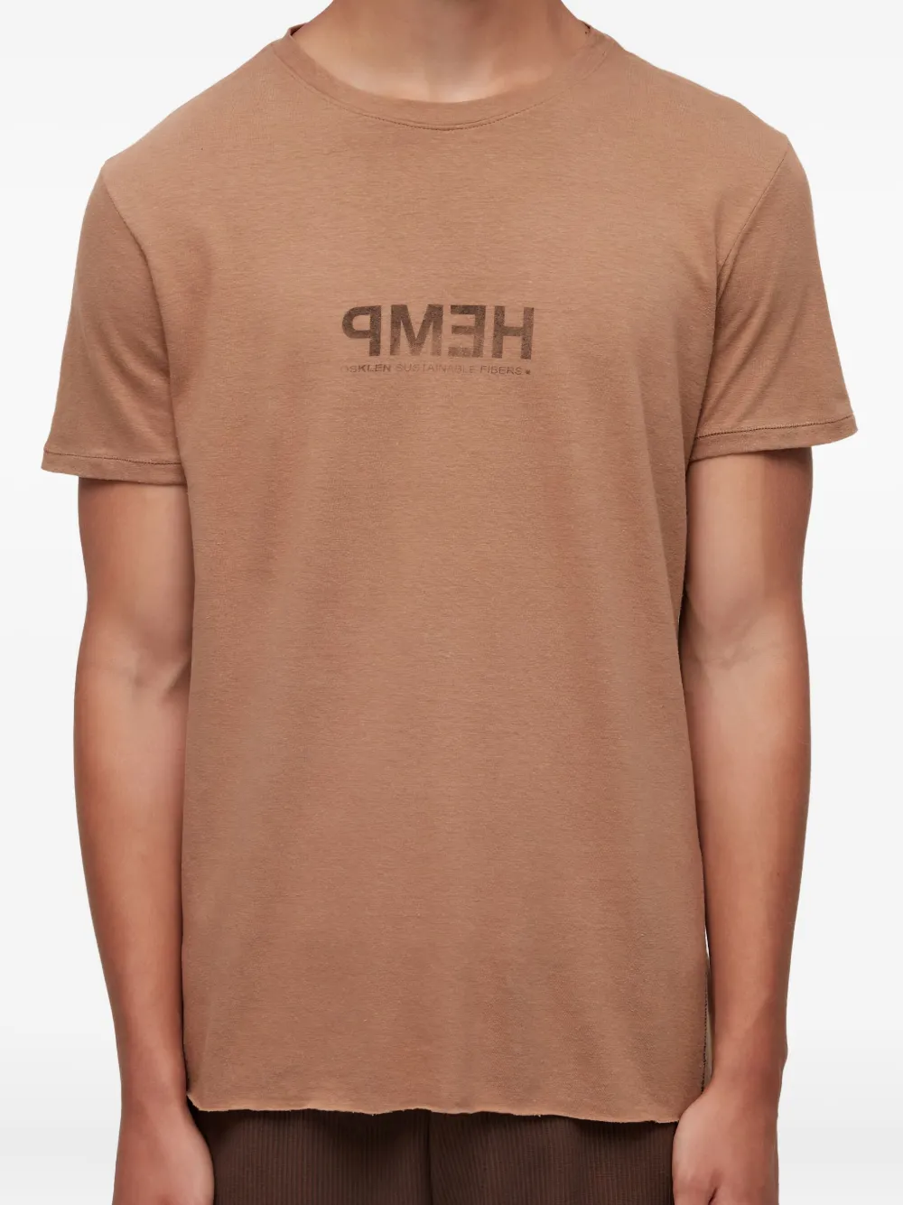 Osklen T-shirt met hennepprint Bruin