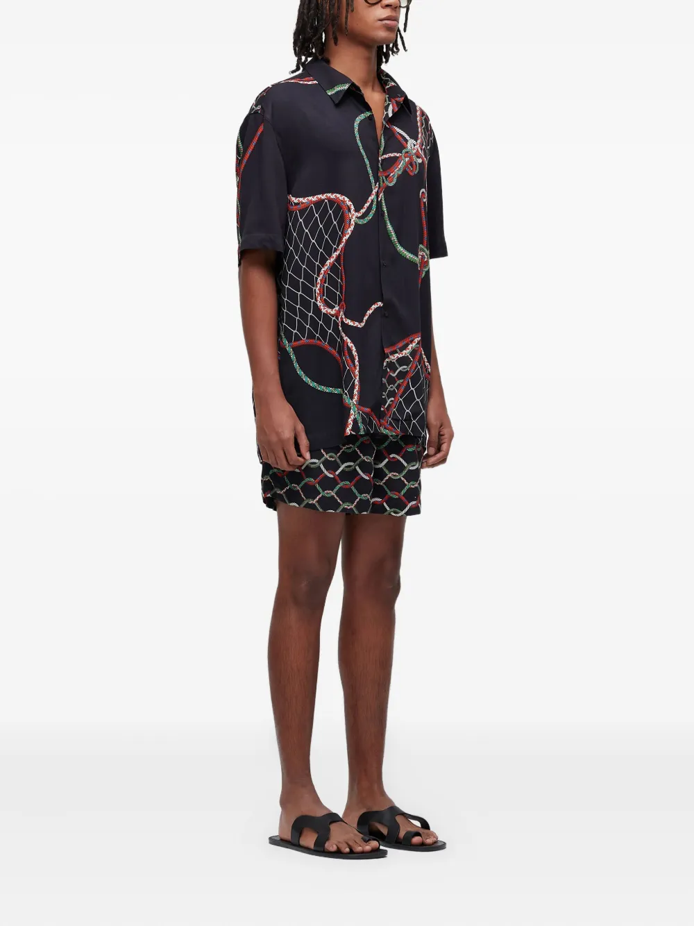 Osklen Shorts met trekkoord en touwpatroon - Zwart