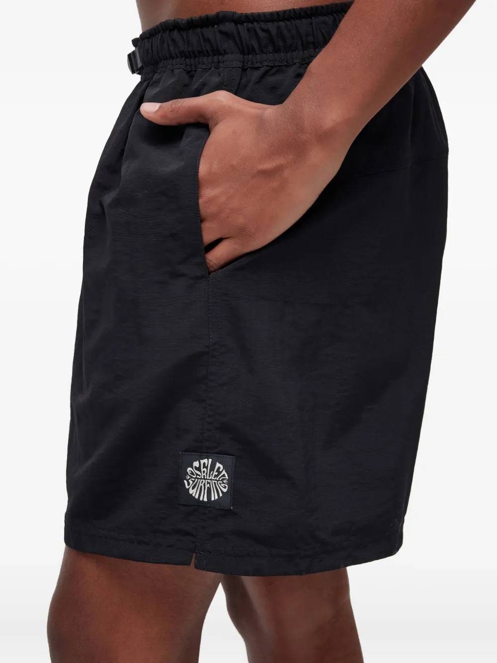 Osklen Over Pacific Elastic-waistband Patch-pocket Shorts In Black