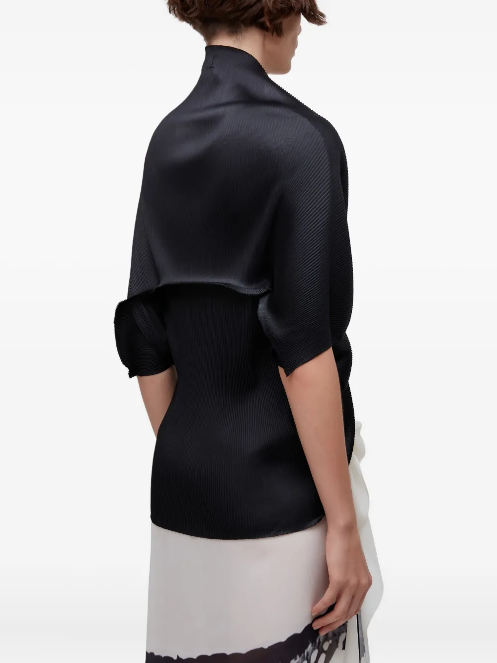 Osklen Poncho met geplooid vlak Zwart