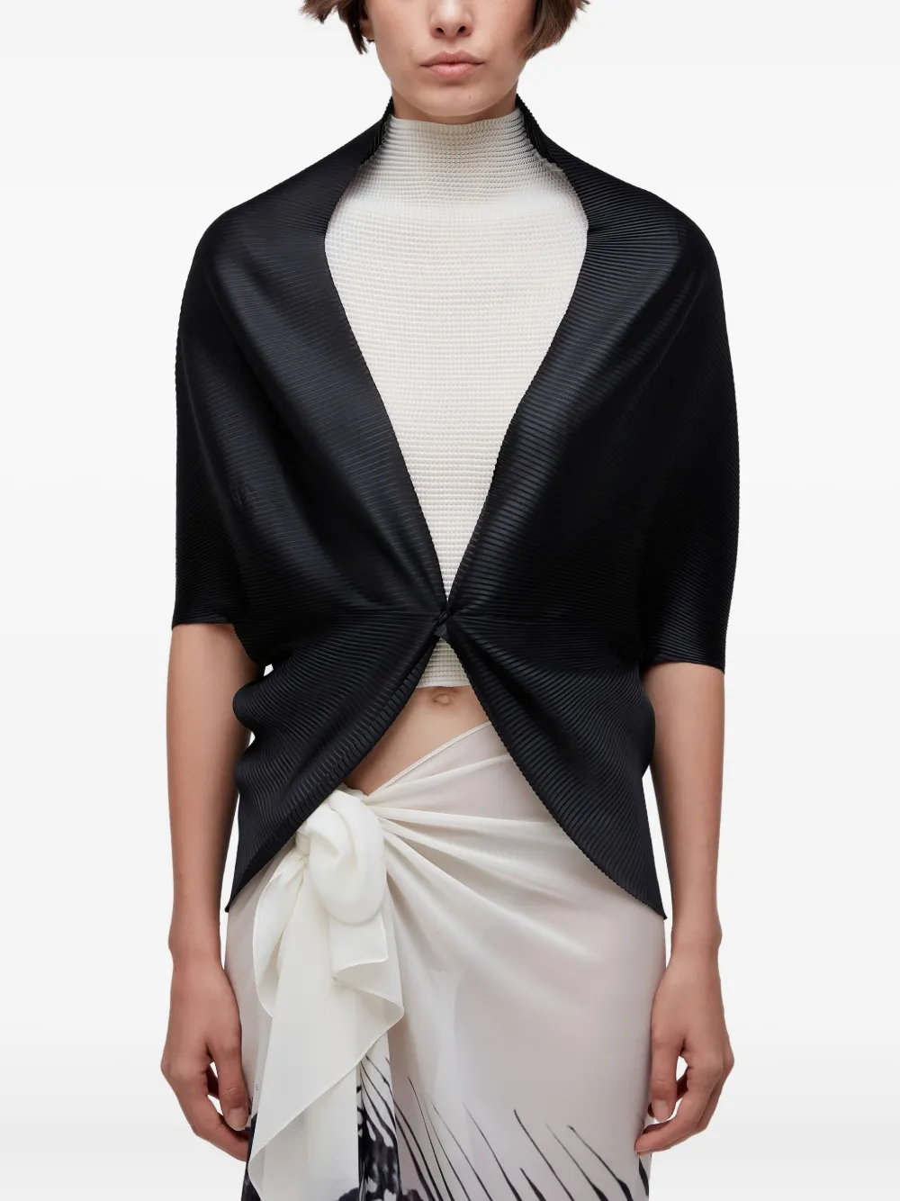 Osklen pleated-panel poncho jacket | Black | Image 1