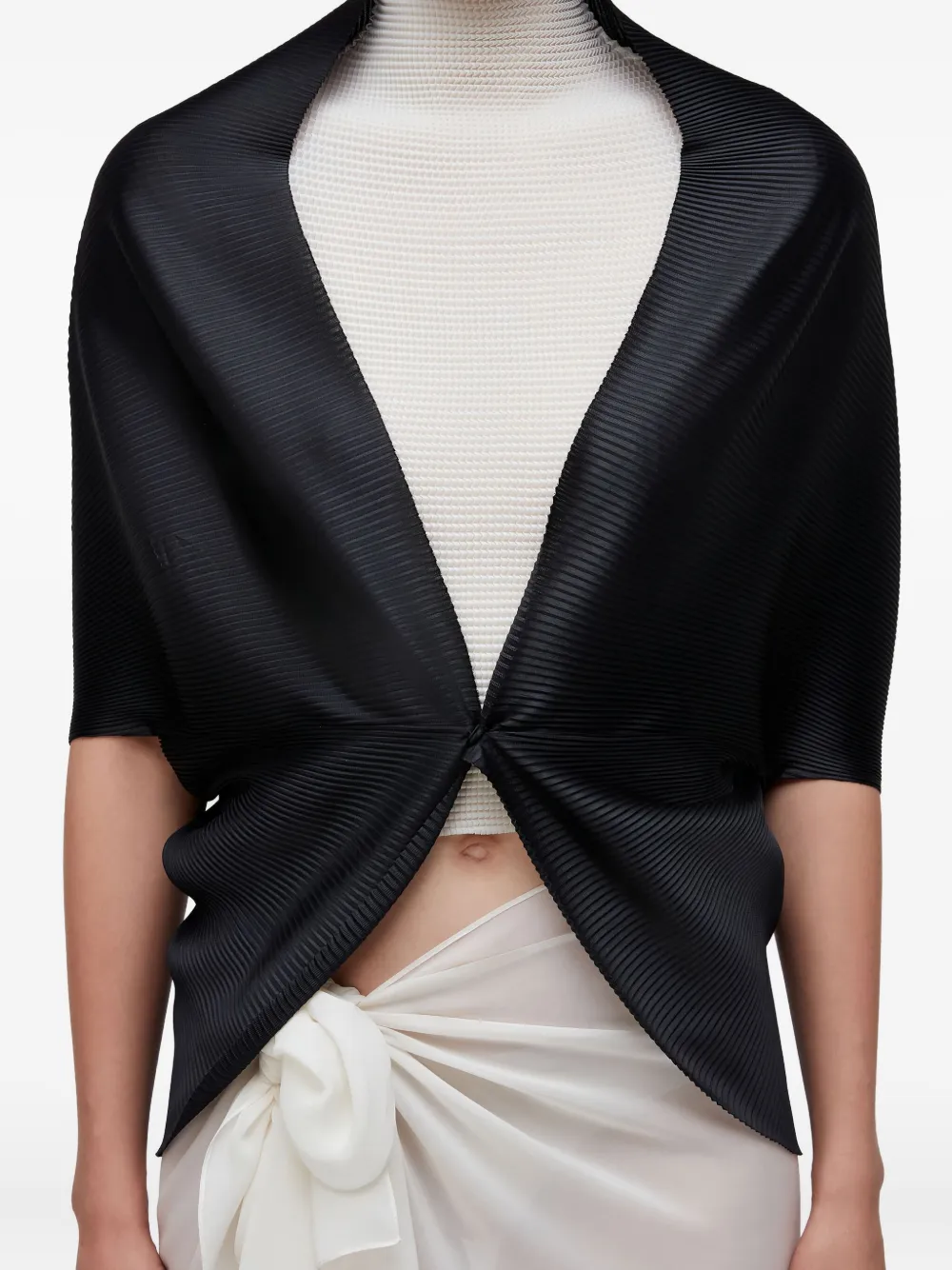 Osklen Poncho met geplooid vlak Zwart