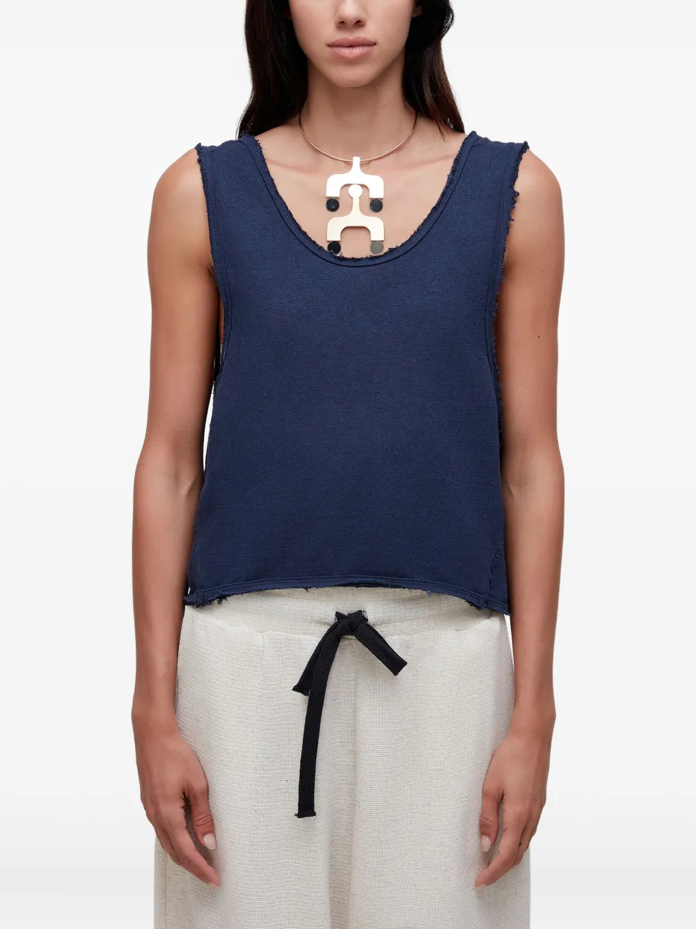 Osklen frayed-edge tank top | Blue | Image 1