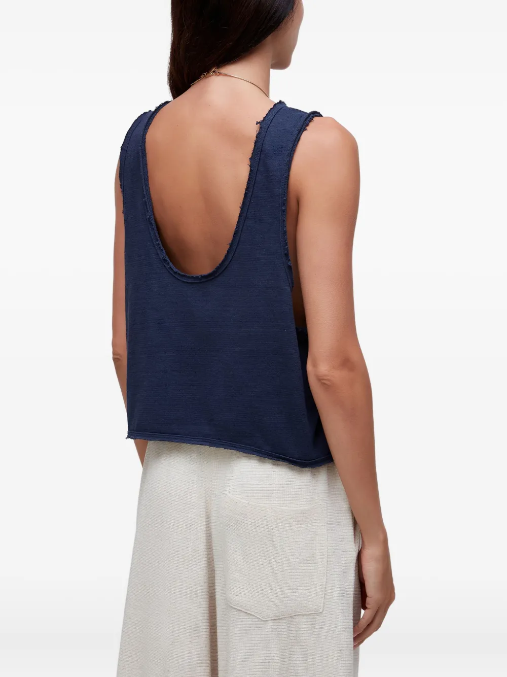 Osklen Tanktop met franje afwerking Blauw