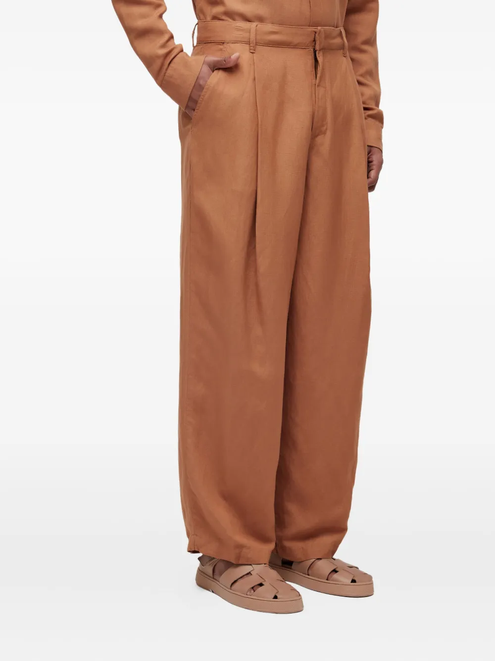 Osklen Linnen plooibroek Bruin