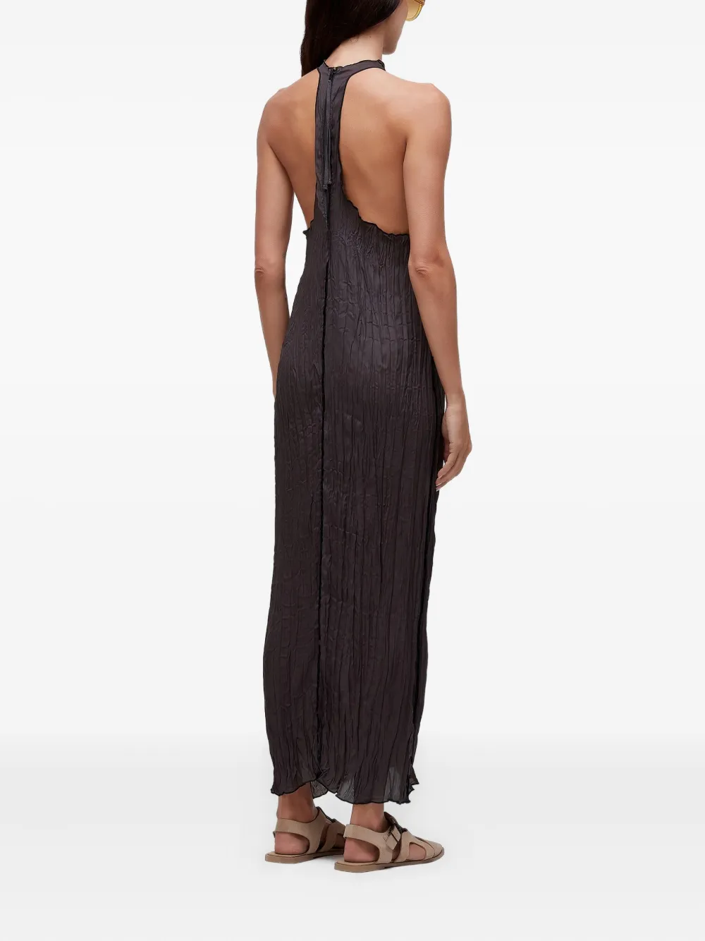 Osklen Raglan Satin Double-face Maxi Dress In Black