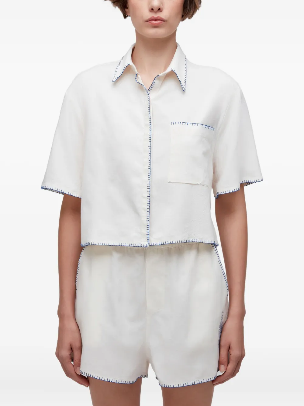 Osklen camisa con costuras en contraste | blanco | Image 1