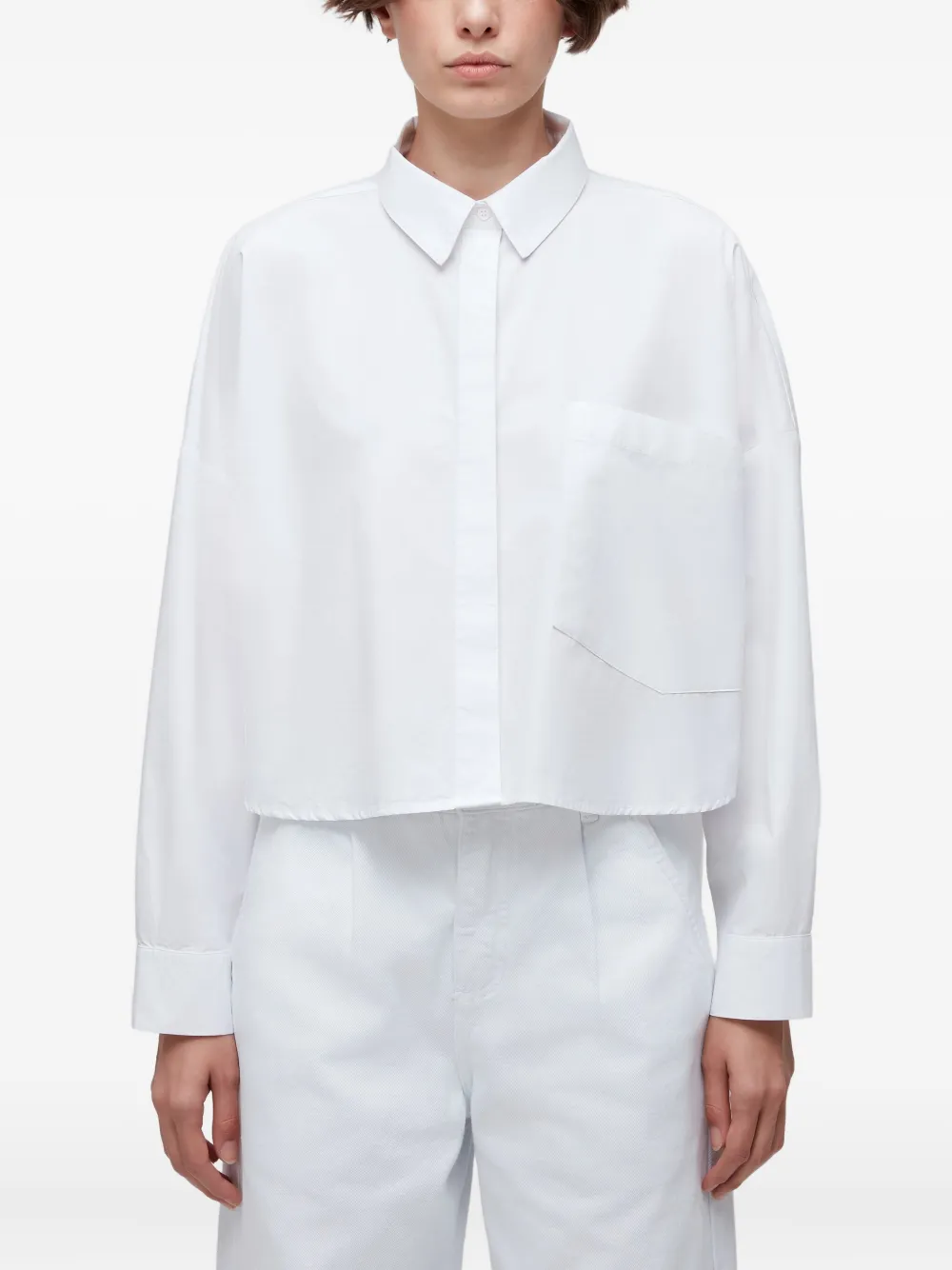 Osklen Long-sleeve Cropped Shirt In White
