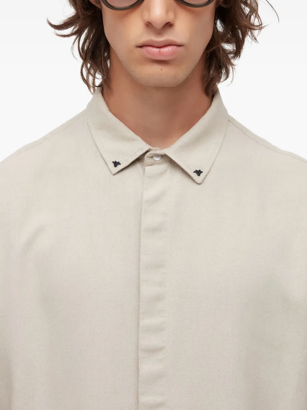 Osklen Embroidered Button-fastening Shirt In Neutral