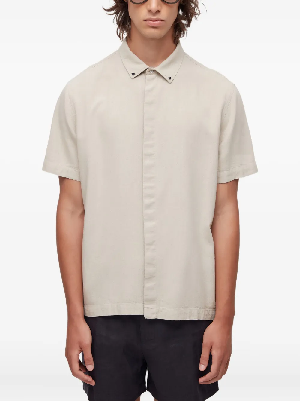 Osklen Embroidered Button-fastening Shirt In Neutral
