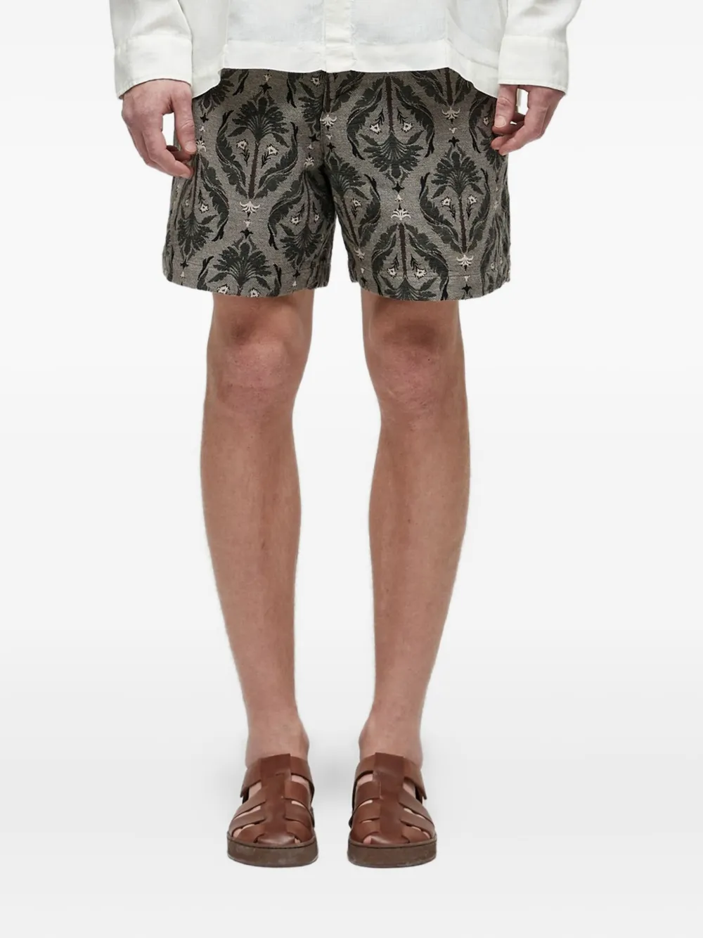 Osklen patterned-jacquard shorts | White | Image 1