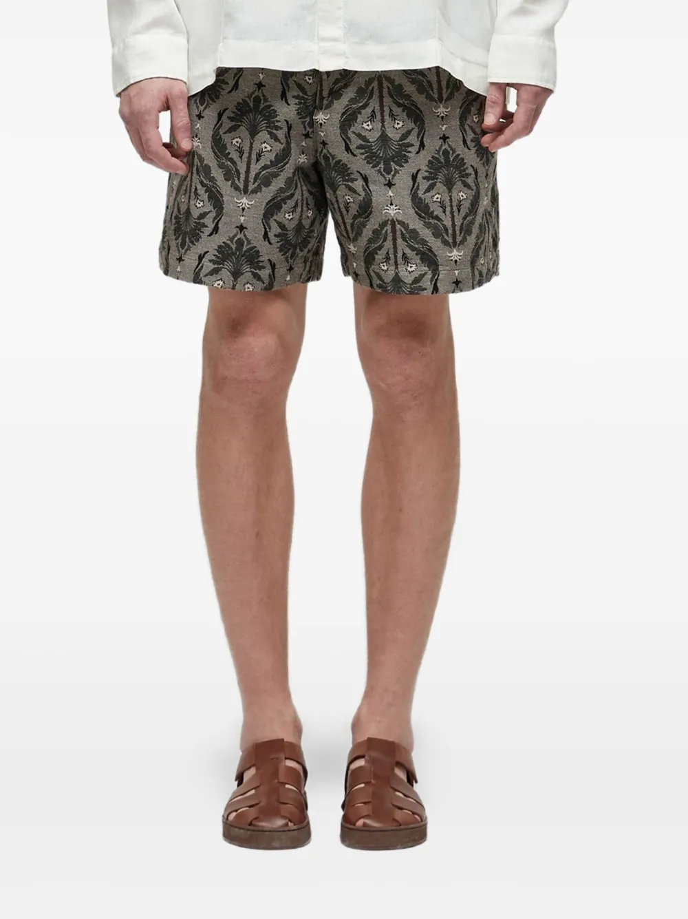 Osklen patterned-jacquard shorts | White | Image 1