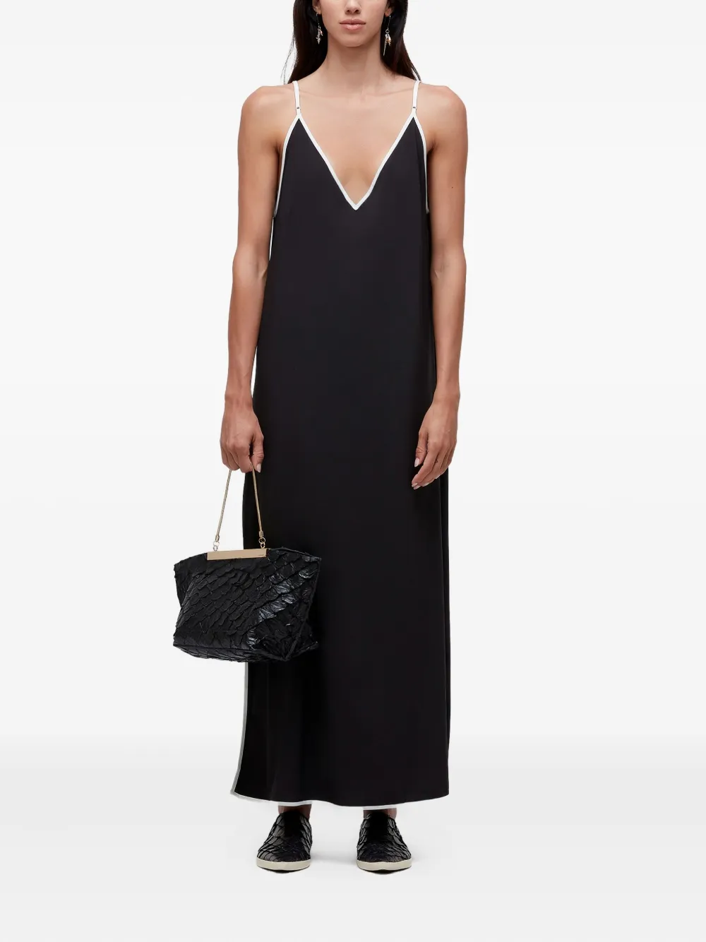 Osklen Maxi-jurk met bies - Zwart