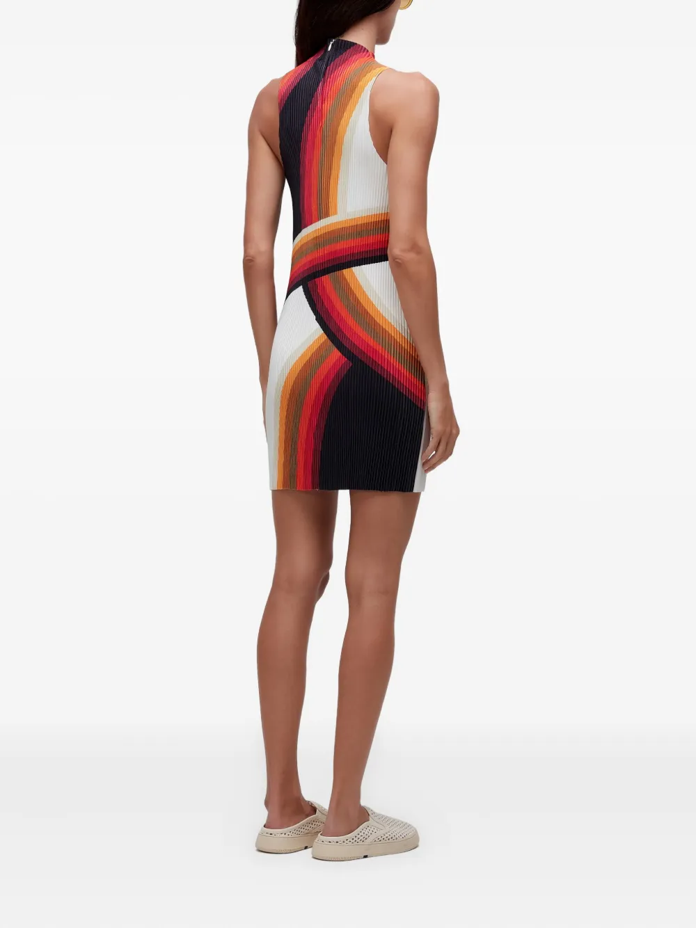 Osklen Mini-jurk met abstracte print en plooien - Wit