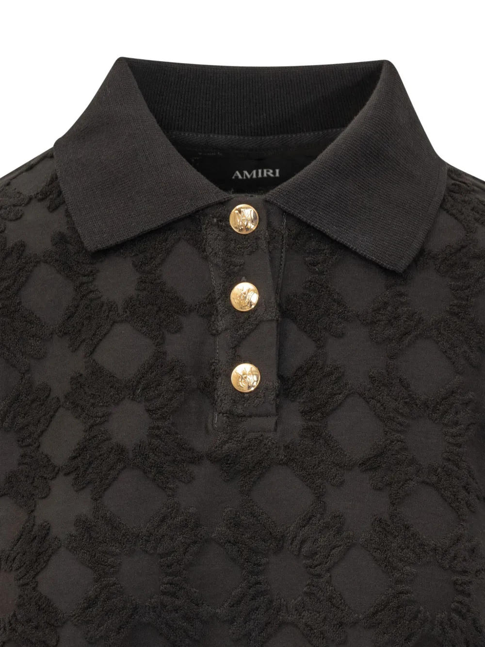 AMIRI MA Quad poloshirt met textuur Zwart