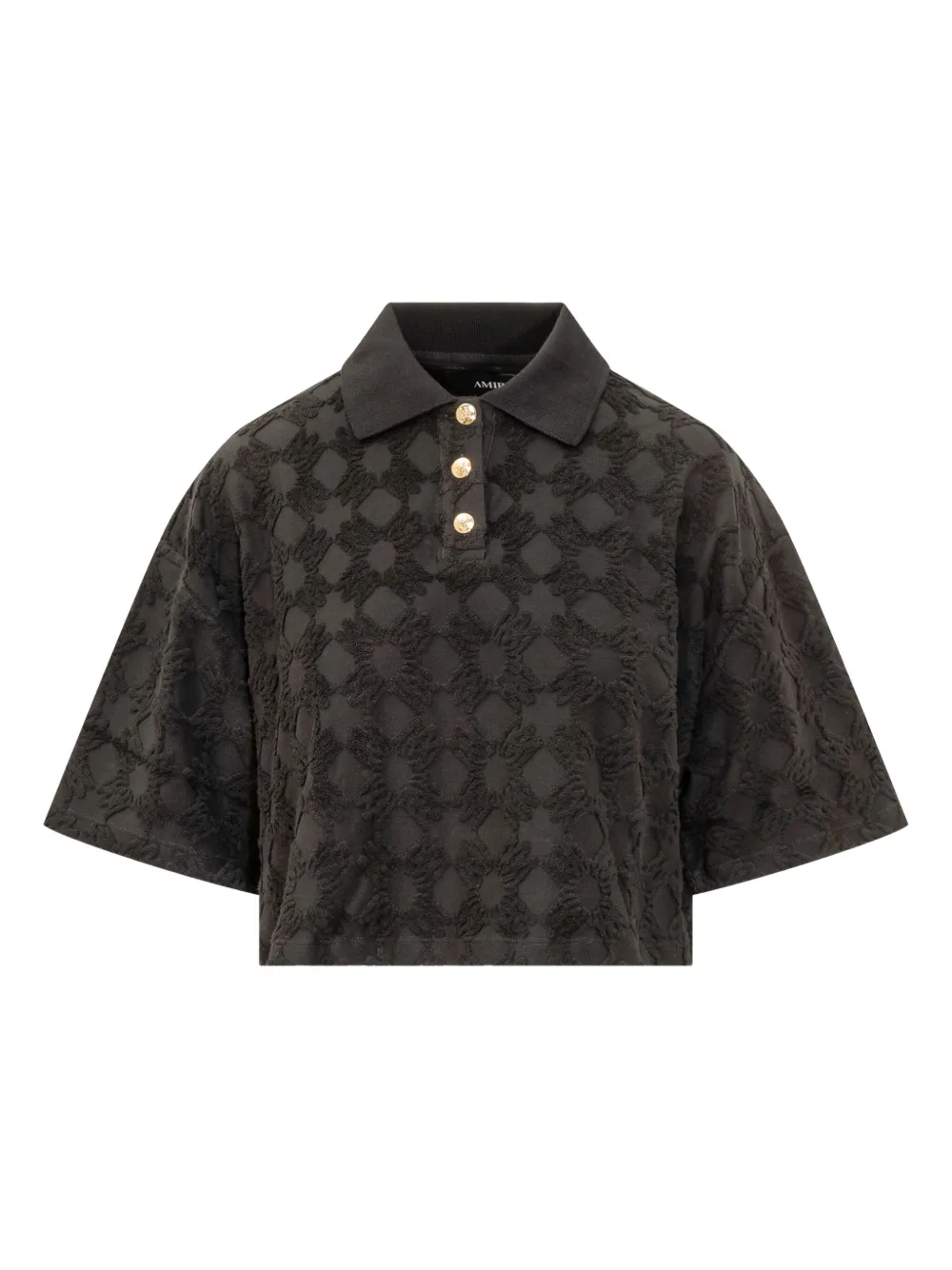 AMIRI MA Quad textured-pattern polo shirt | Black | Image 1