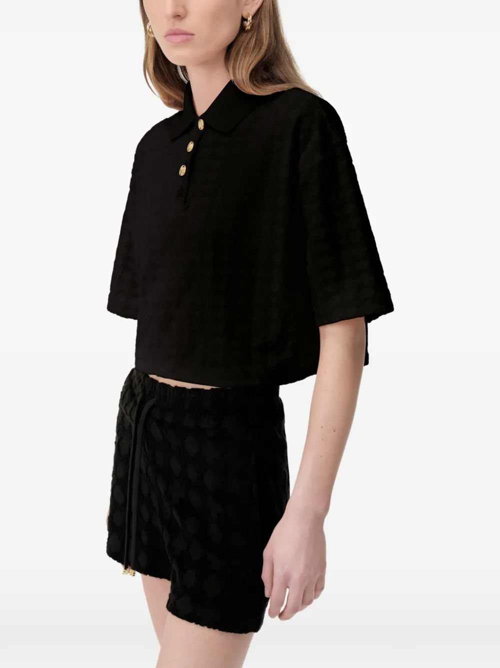 AMIRI MA Quad poloshirt met textuur Zwart