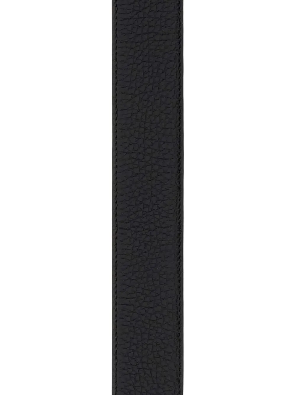 Ferragamo Adjustable Reversible Leather Belt With Textured Finish In Black
