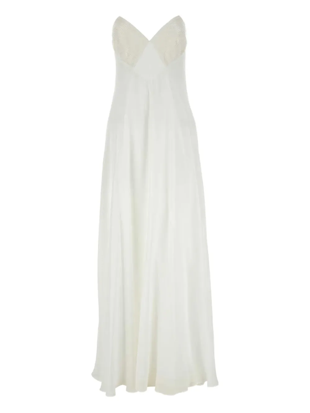 Max Mara Calmi georgette maxi-jurk Beige