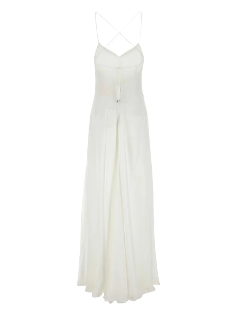 Max Mara Calmi georgette maxi-jurk Beige