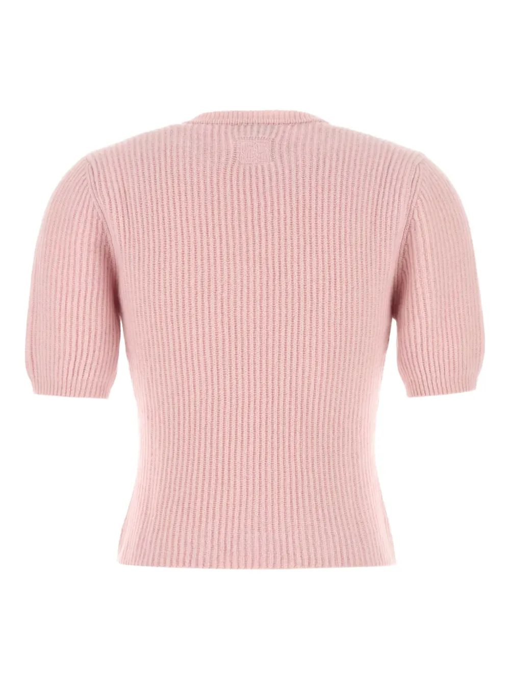 Magda Butrym ribbed short-sleeve sweater Roze