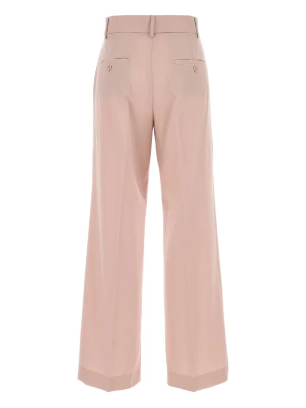 パンツ MAX MARA LIGHT PINK WOOL VISIVO PALAZZO PANT Wool canvas palazzo trousers, pink | 