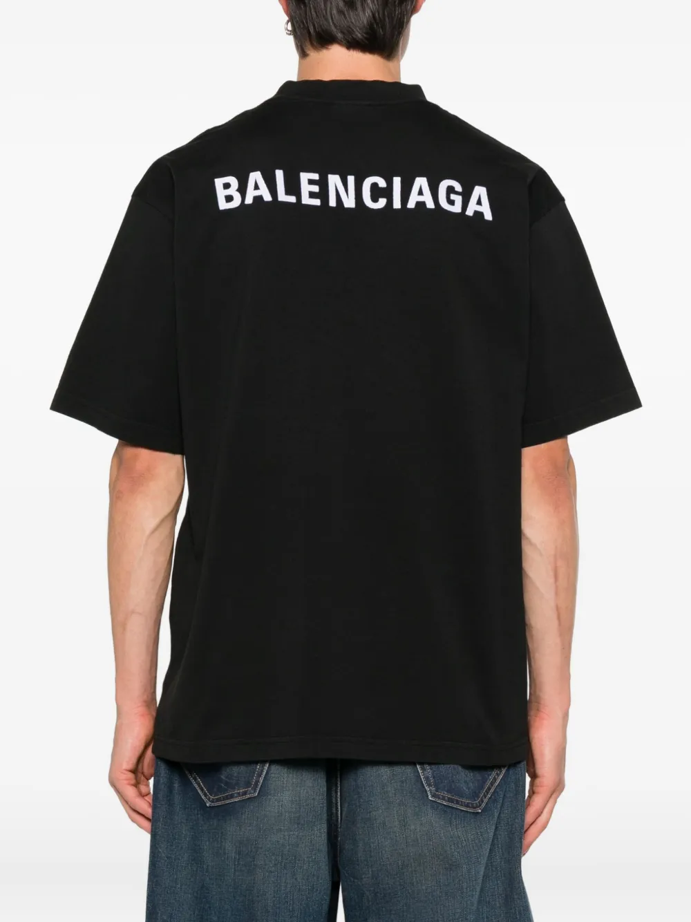 Balenciaga Katoenen T-shirt met logoprint Zwart